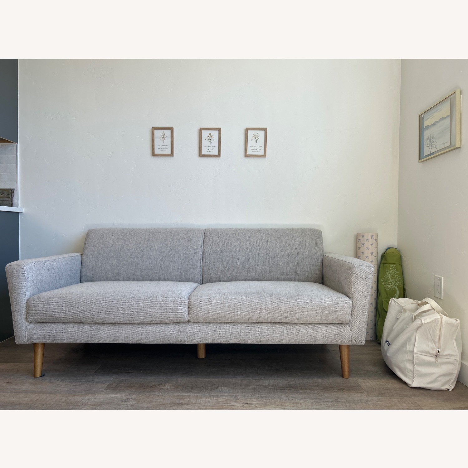 West Elm Oliver Twill Dove Gray Sofa - image-3
