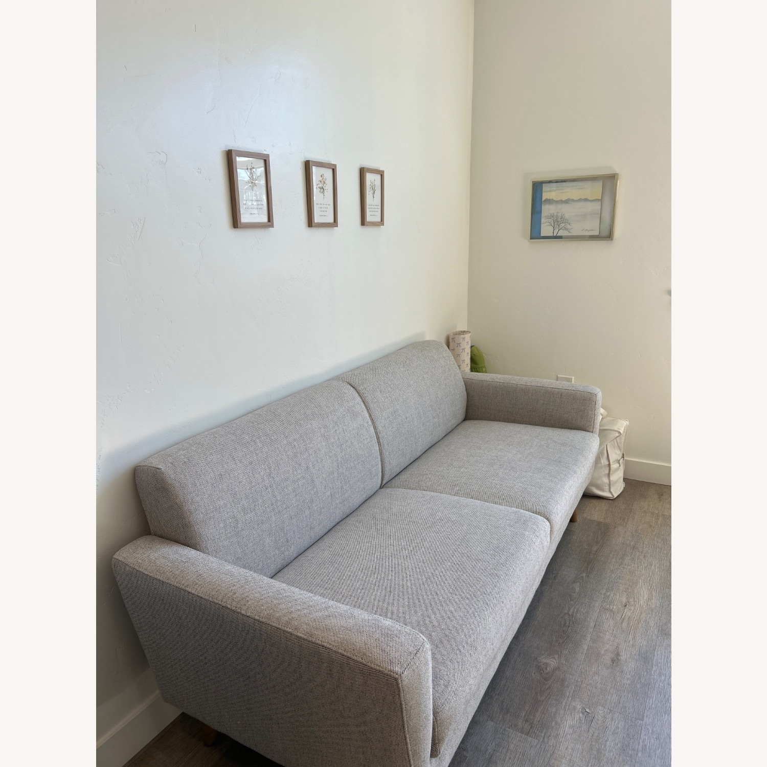 West Elm Oliver Twill Dove Gray Sofa - image-2