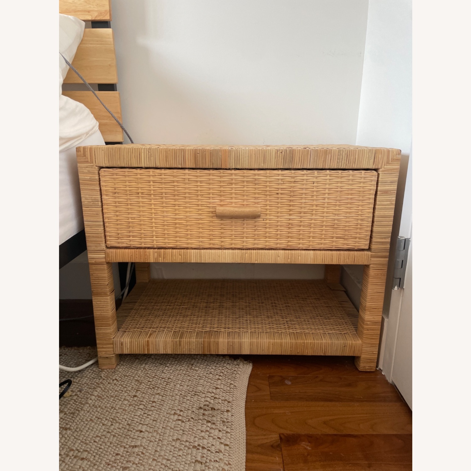 Pottery Barn Cala Rattan Nightstands - image-1