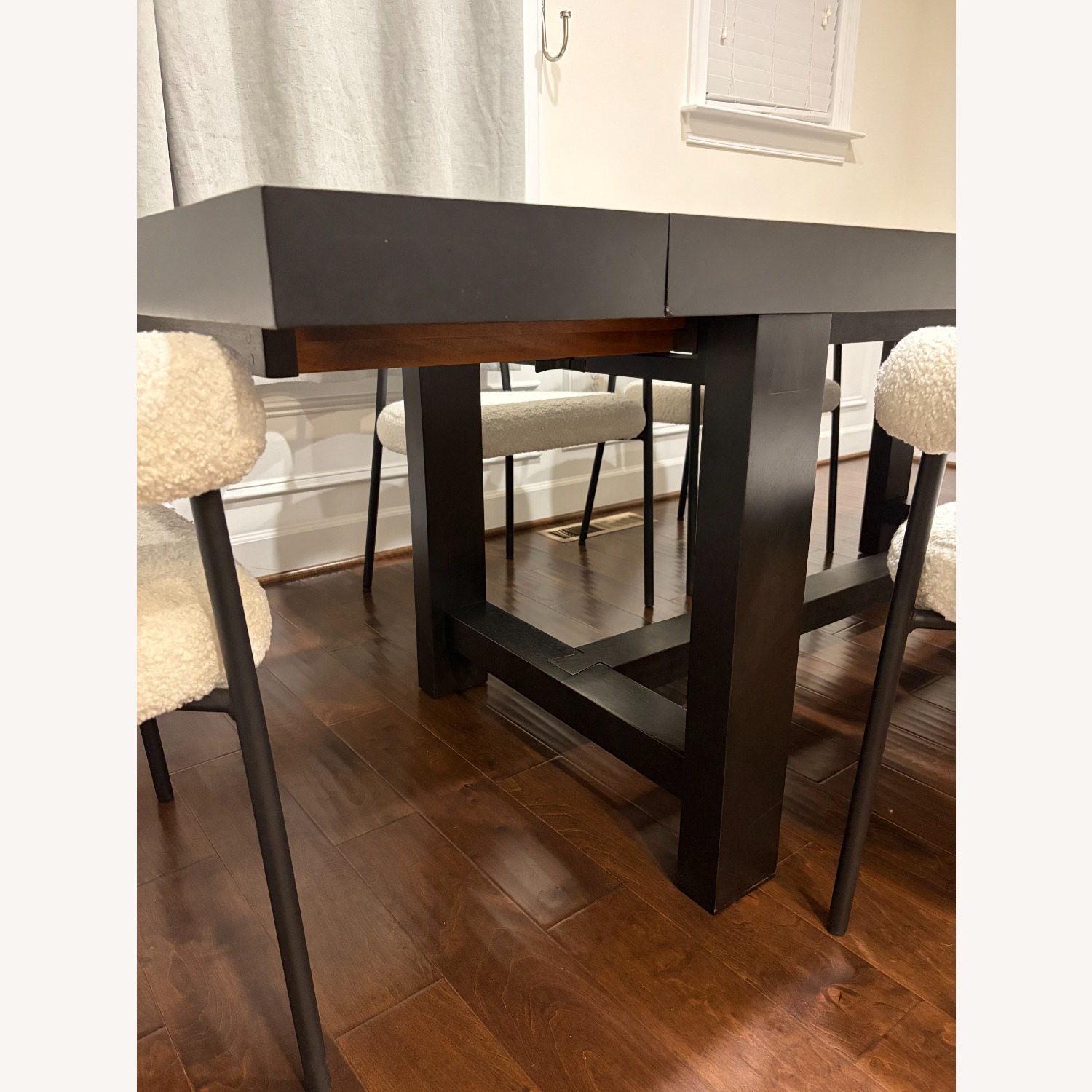 Pottery Barn Reed Black Wood Dining Table - image-5
