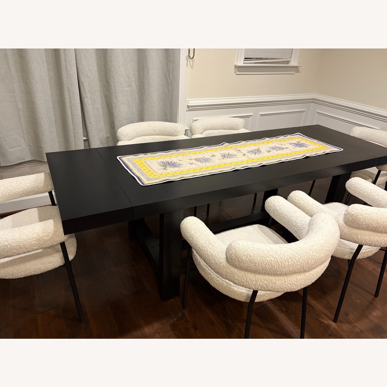 Pottery Barn Reed Black Wood Dining Table - image-1