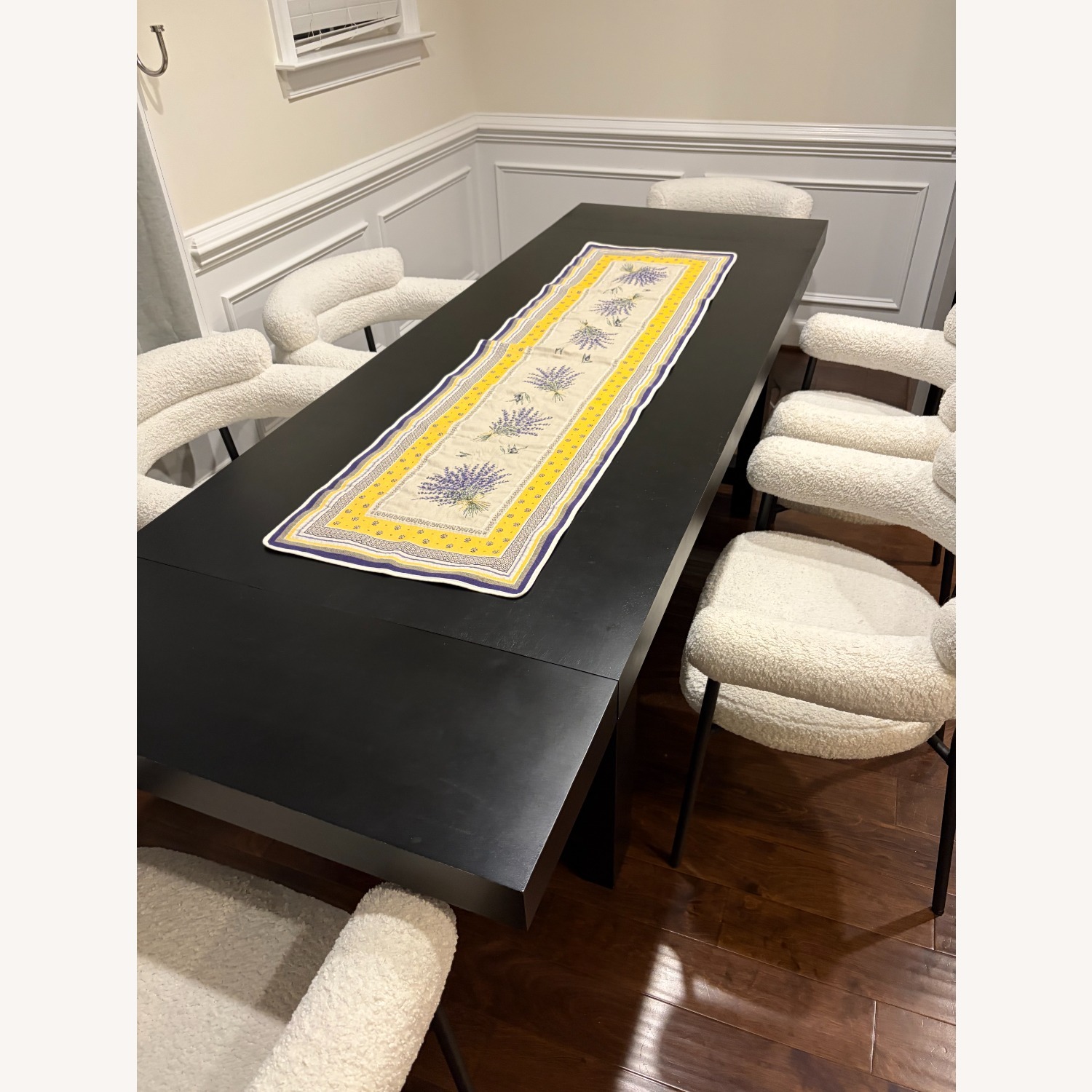 Pottery Barn Reed Black Wood Dining Table - image-7