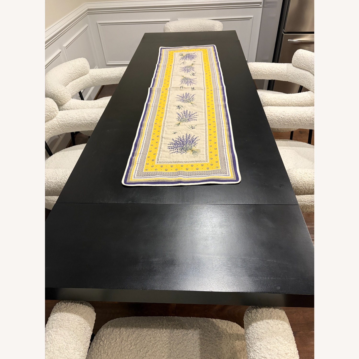 Pottery Barn Reed Black Wood Dining Table - image-2