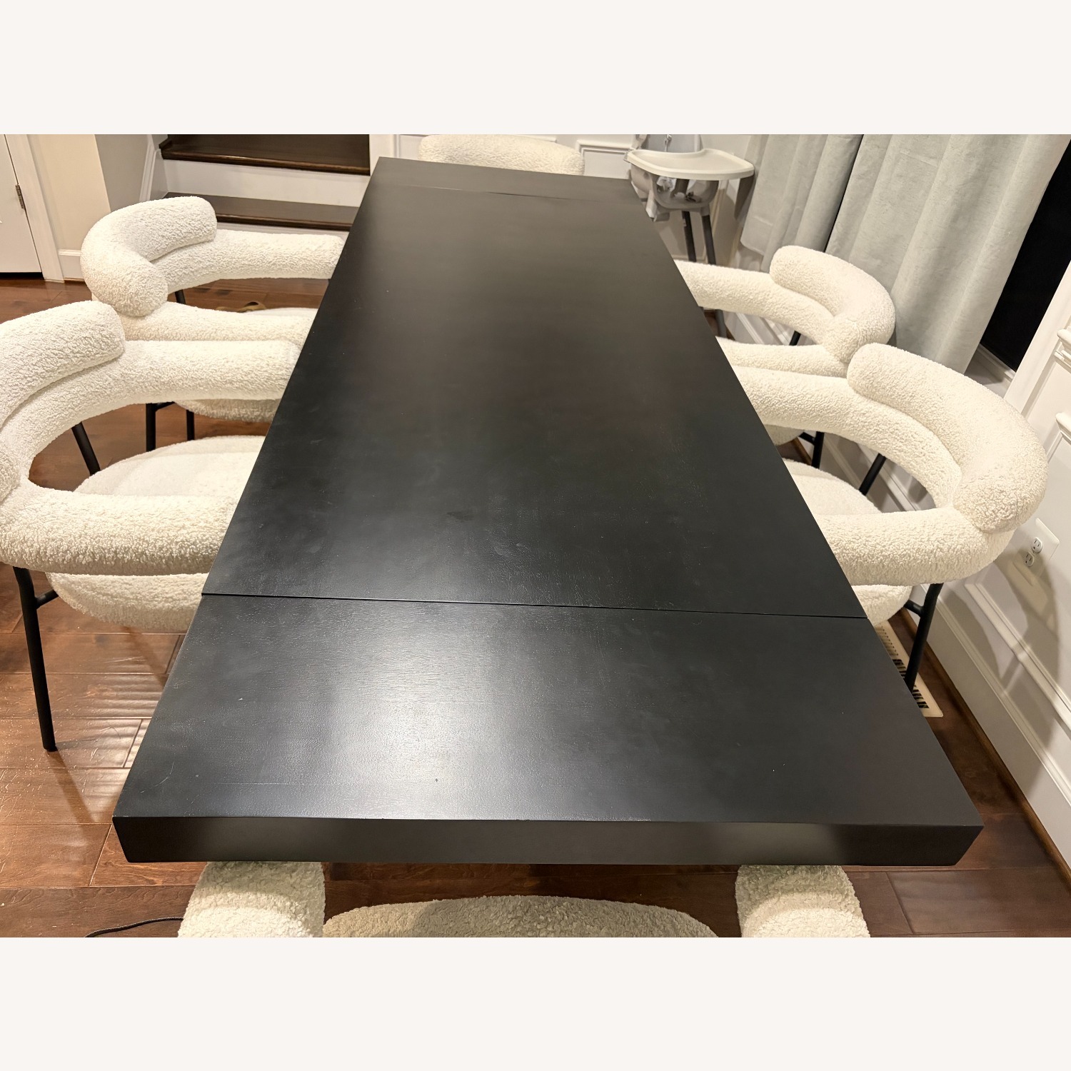 Pottery Barn Reed Black Wood Dining Table - image-8