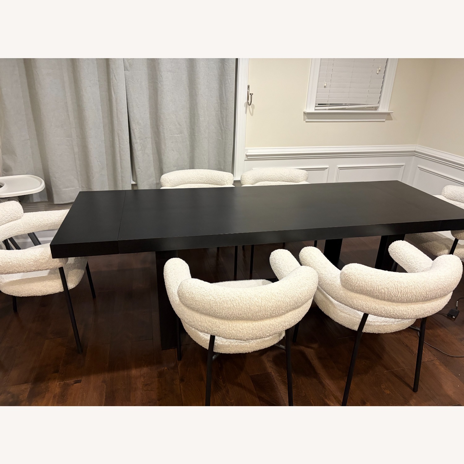 Pottery Barn Reed Black Wood Dining Table - image-3