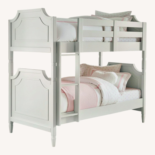 Used Pottery Barn Kids White Ava Regency Twin-Over-Twin Bunk Bed for sale on AptDeco