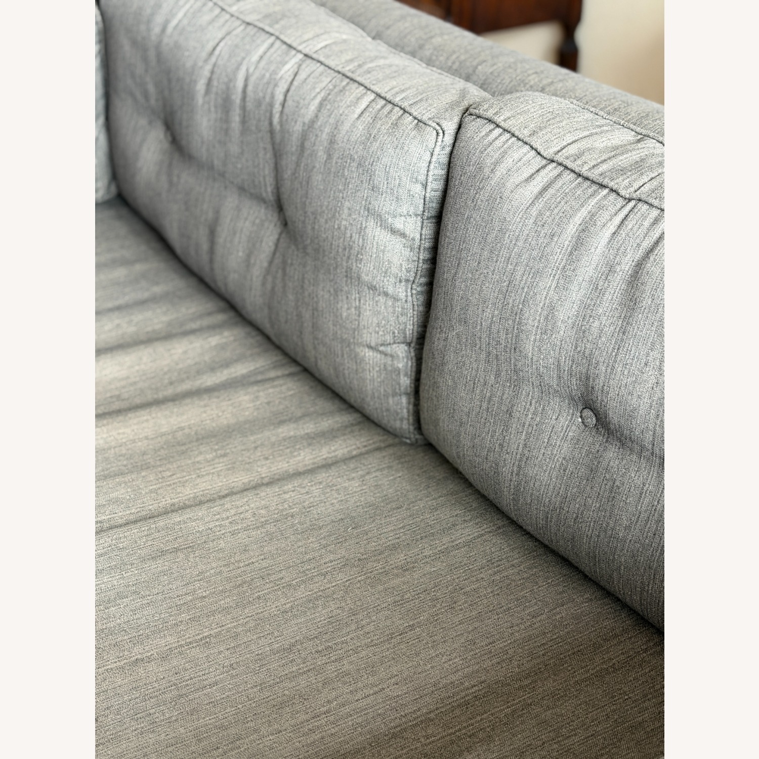 Pottery Barn Pearce Gray Performance Fabric Sofa 84" - image-4