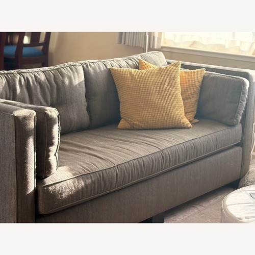 Used Pottery Barn Pearce Gray Performance Fabric Sofa 84" for sale on AptDeco