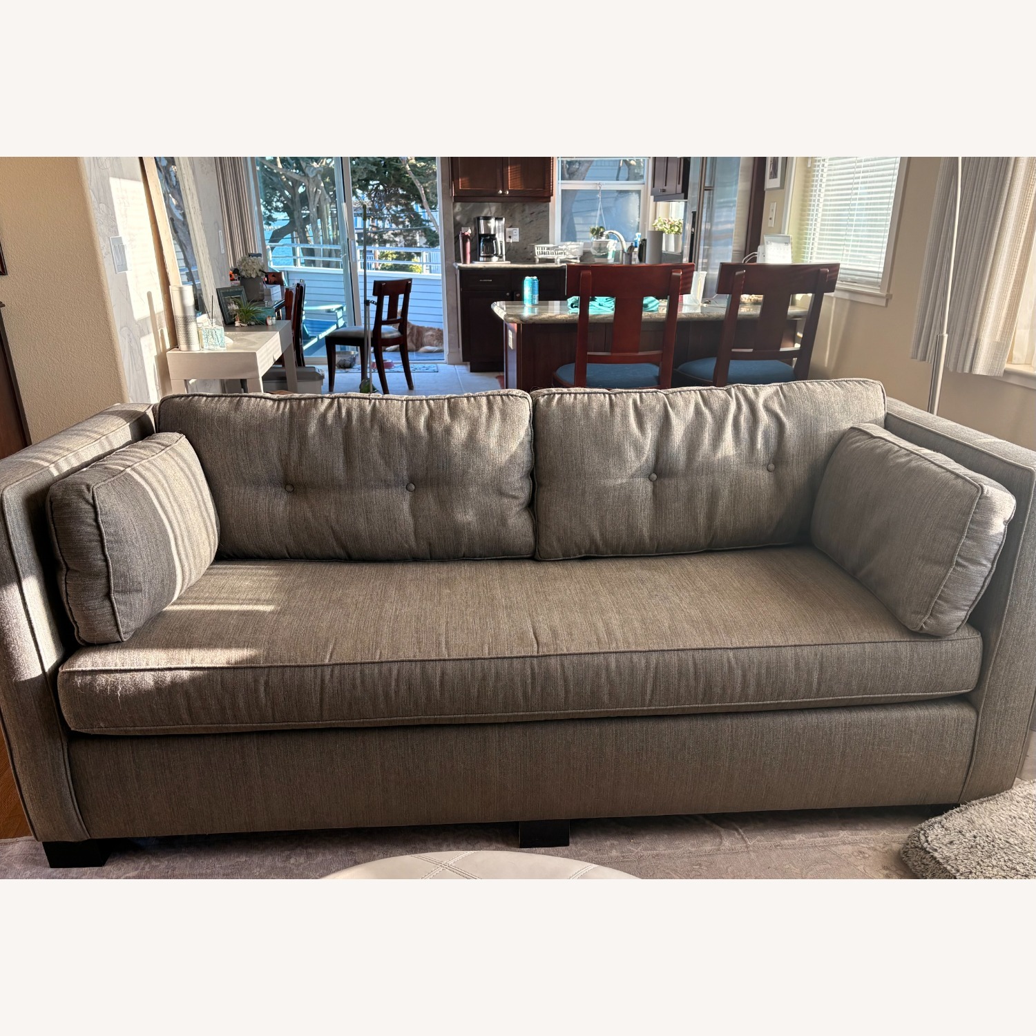 Pottery Barn Pearce Gray Performance Fabric Sofa 84" - image-2