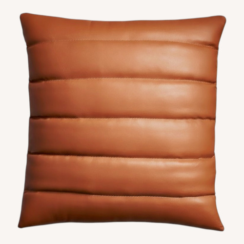 Used CB2 Izzy Congnac Leather Pillow for sale on AptDeco