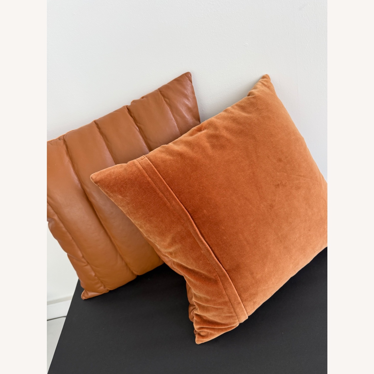CB2 Izzy Congnac Leather Pillow - image-3