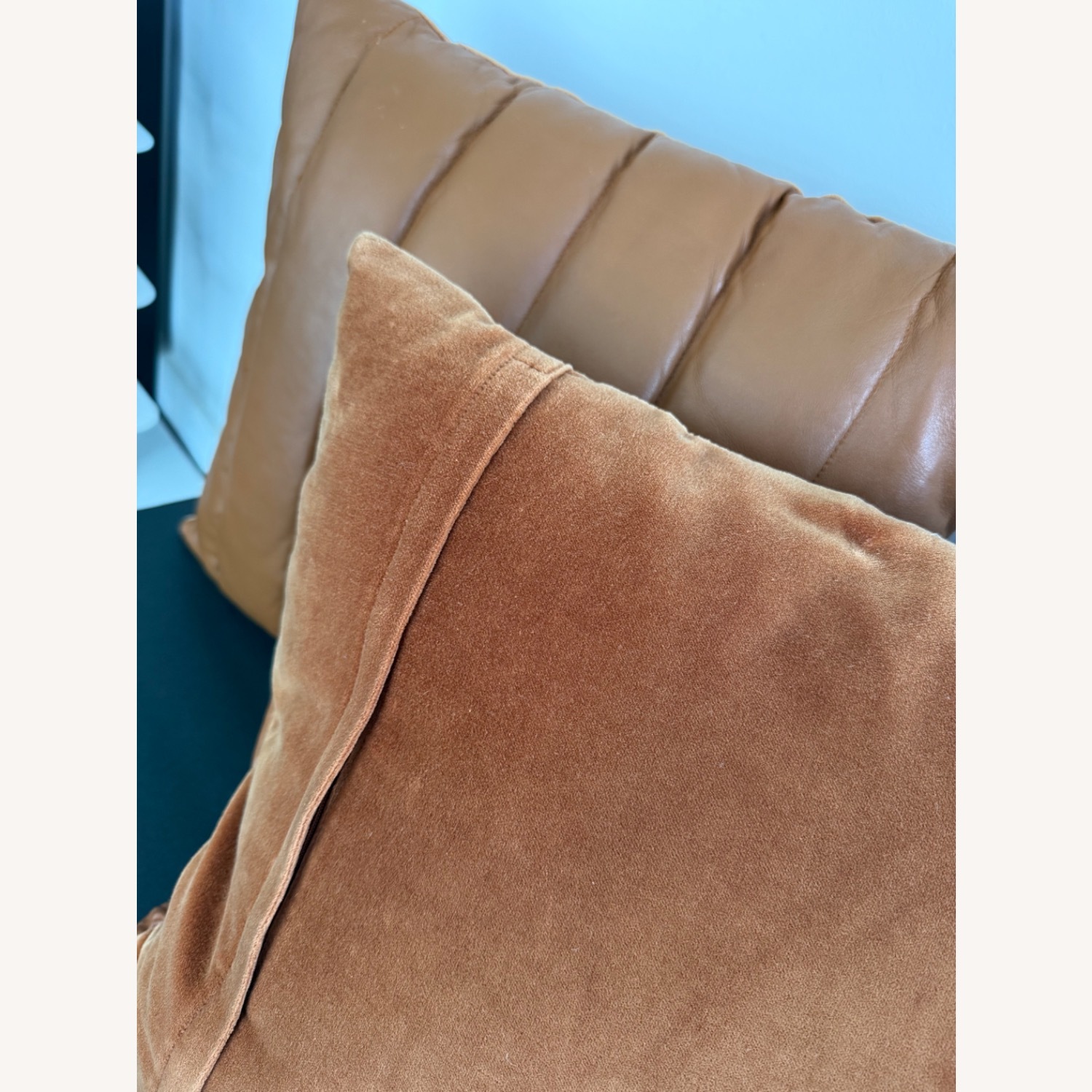 CB2 Izzy Congnac Leather Pillow - image-5