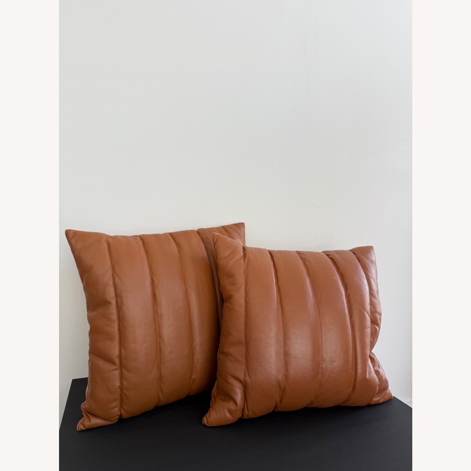 CB2 Izzy Congnac Leather Pillow - image-1
