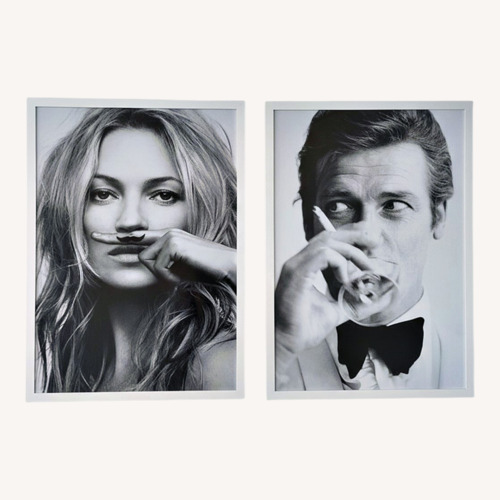 Used Set of 2 Framed B&W Portrait Art - Kate & Roger for sale on AptDeco