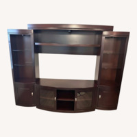 Dark Brown Wooden Entertainment Display Unit