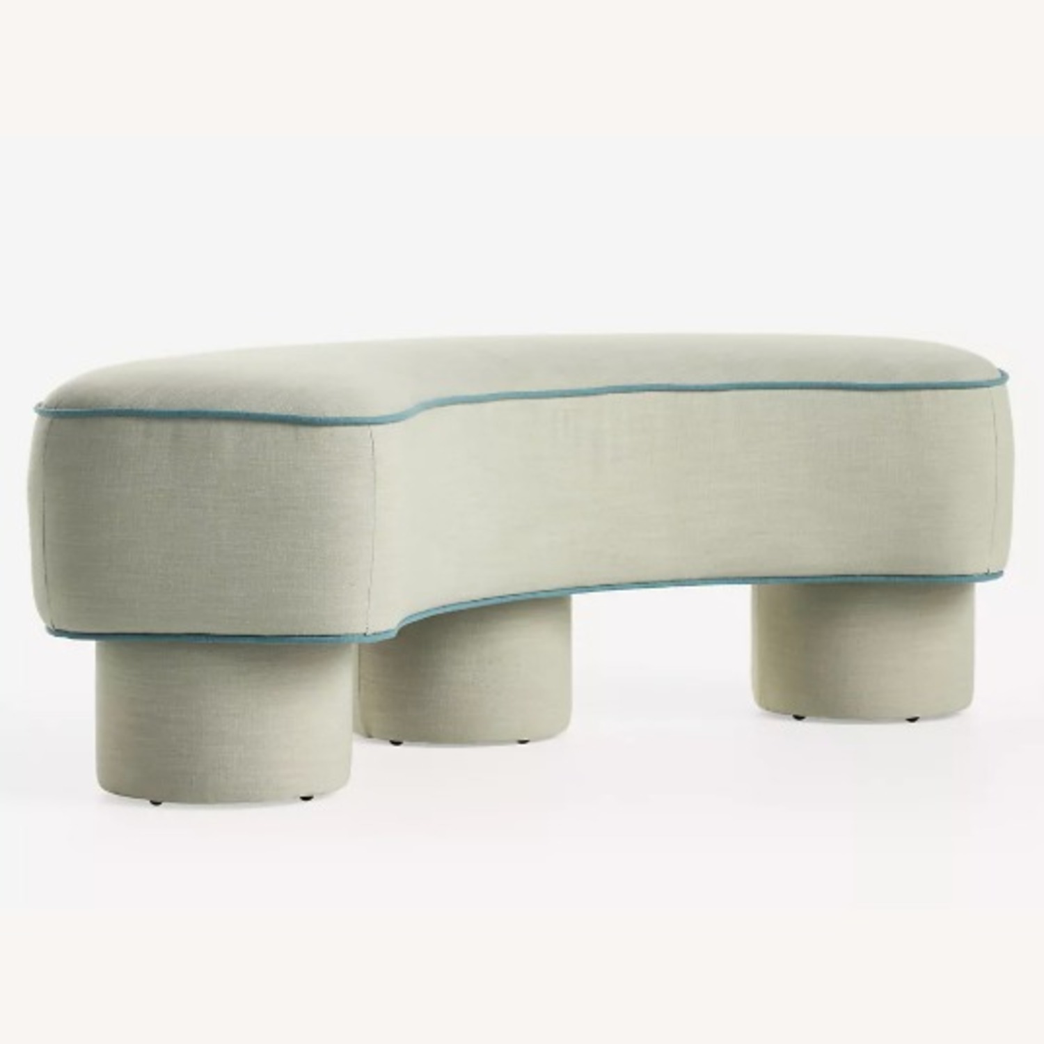 Anthropologie Modella Performance Linen Curved Bench - image-1