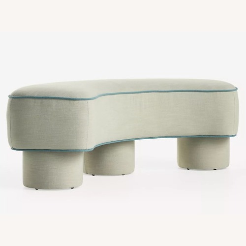 Used Anthropologie Modella Performance Linen Curved Bench for sale on AptDeco