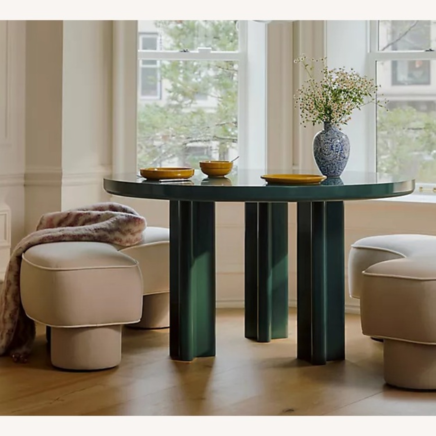 Anthropologie Modella Performance Linen Curved Bench - image-2