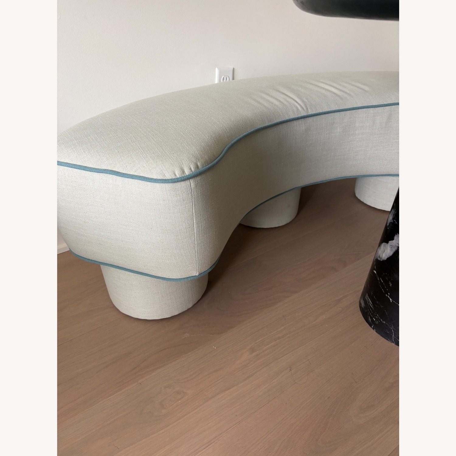 Anthropologie Modella Performance Linen Curved Bench - image-4