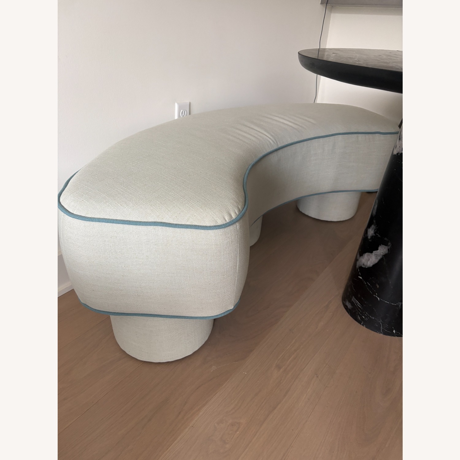 Anthropologie Modella Performance Linen Curved Bench - image-3