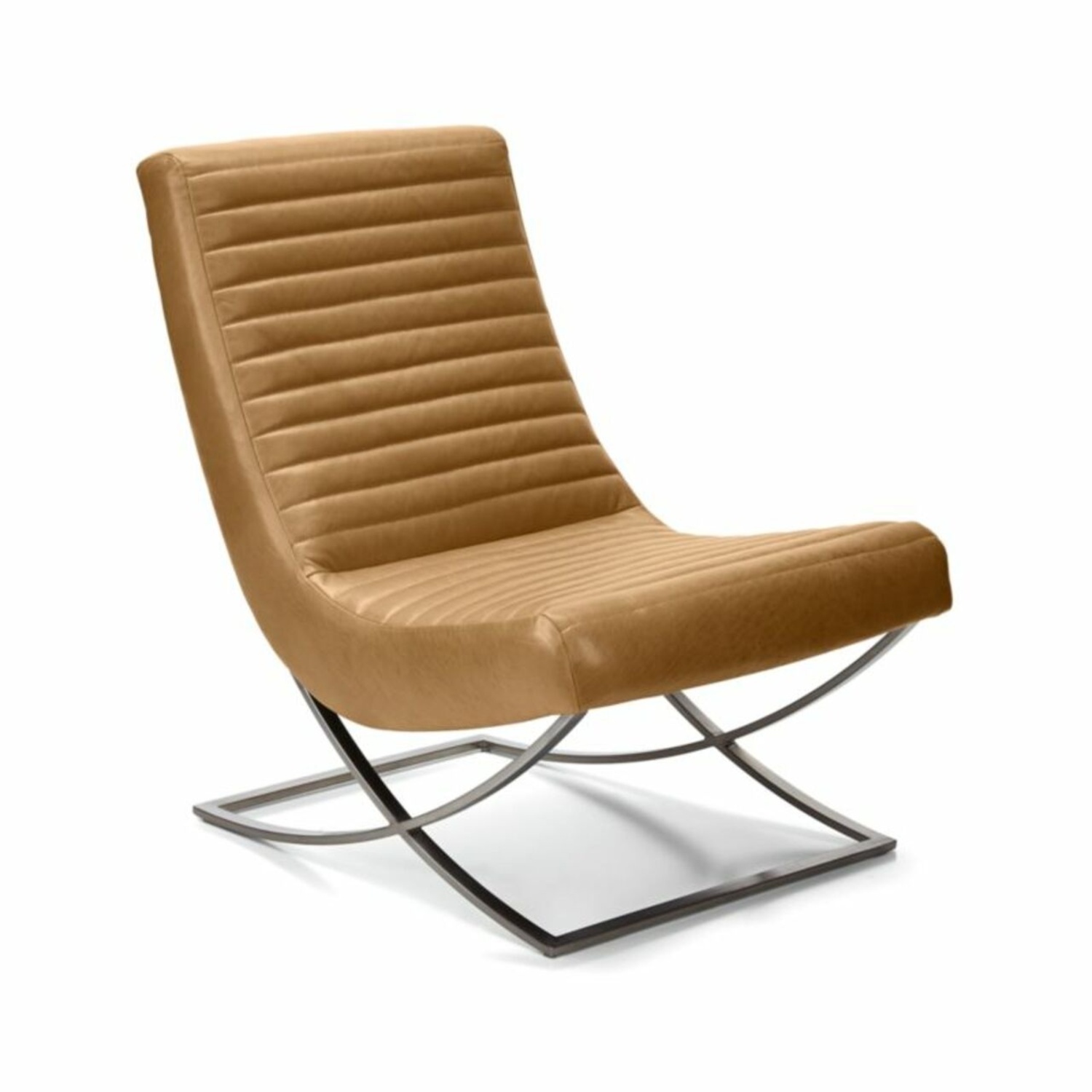 Crate & Barrel Cooper Armless Leather Lounge Chairs - image-5