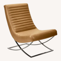 Crate & Barrel Cooper Armless Leather Lounge Chairs