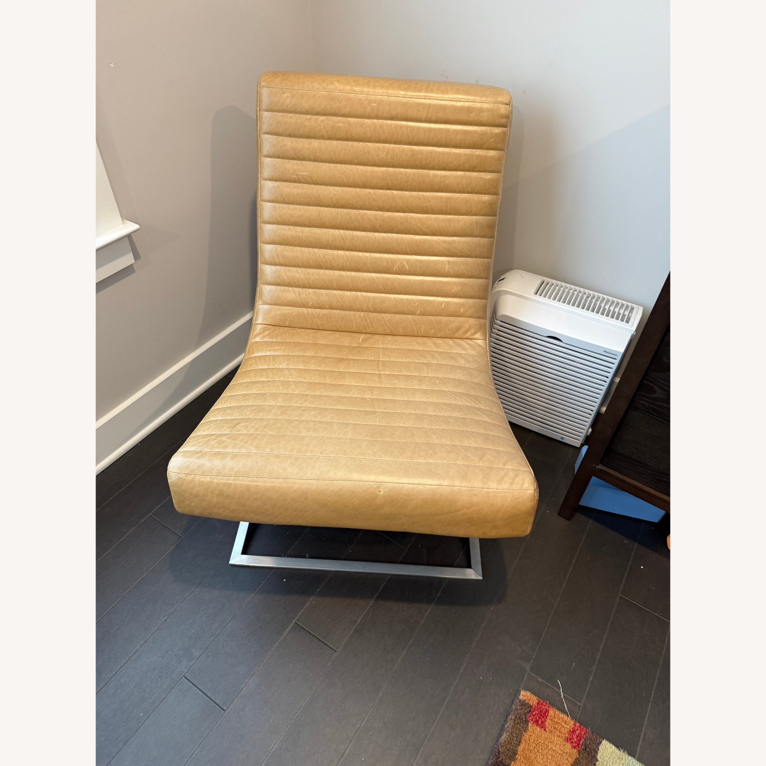 Crate & Barrel Cooper Armless Leather Lounge Chairs - image-4