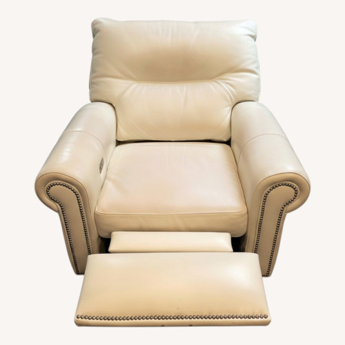 Used White Leather Reclining Chair for sale on AptDeco