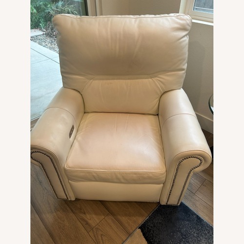 Used White Leather Reclining Chair for sale on AptDeco