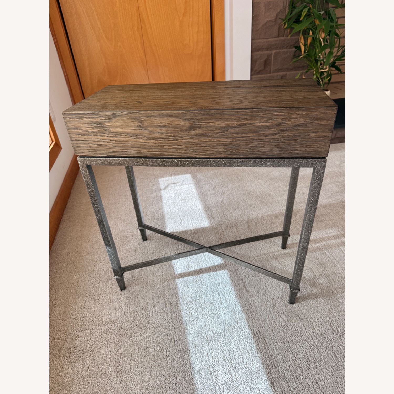 Century Furniture Wood and Aluminum Side Table - image-3