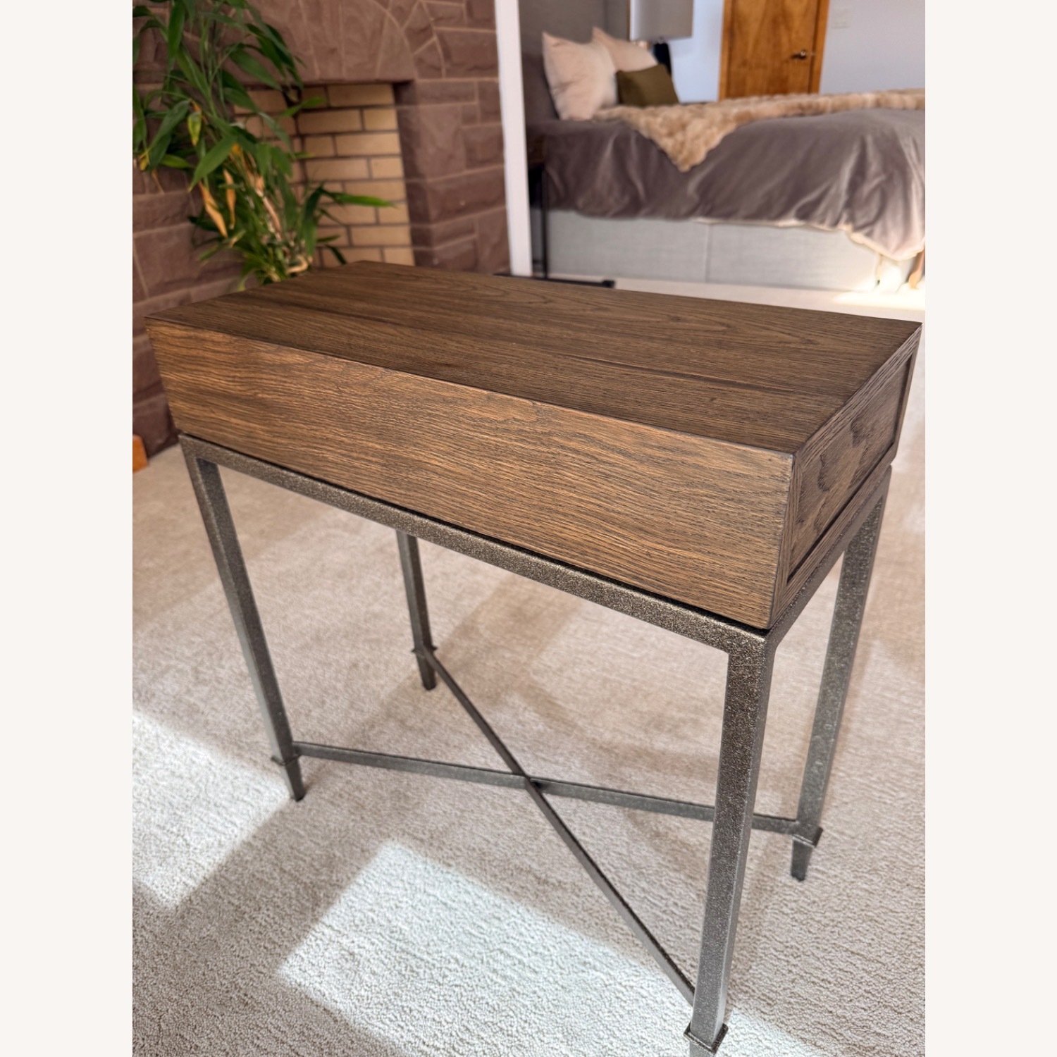 Century Furniture Wood and Aluminum Side Table - image-2
