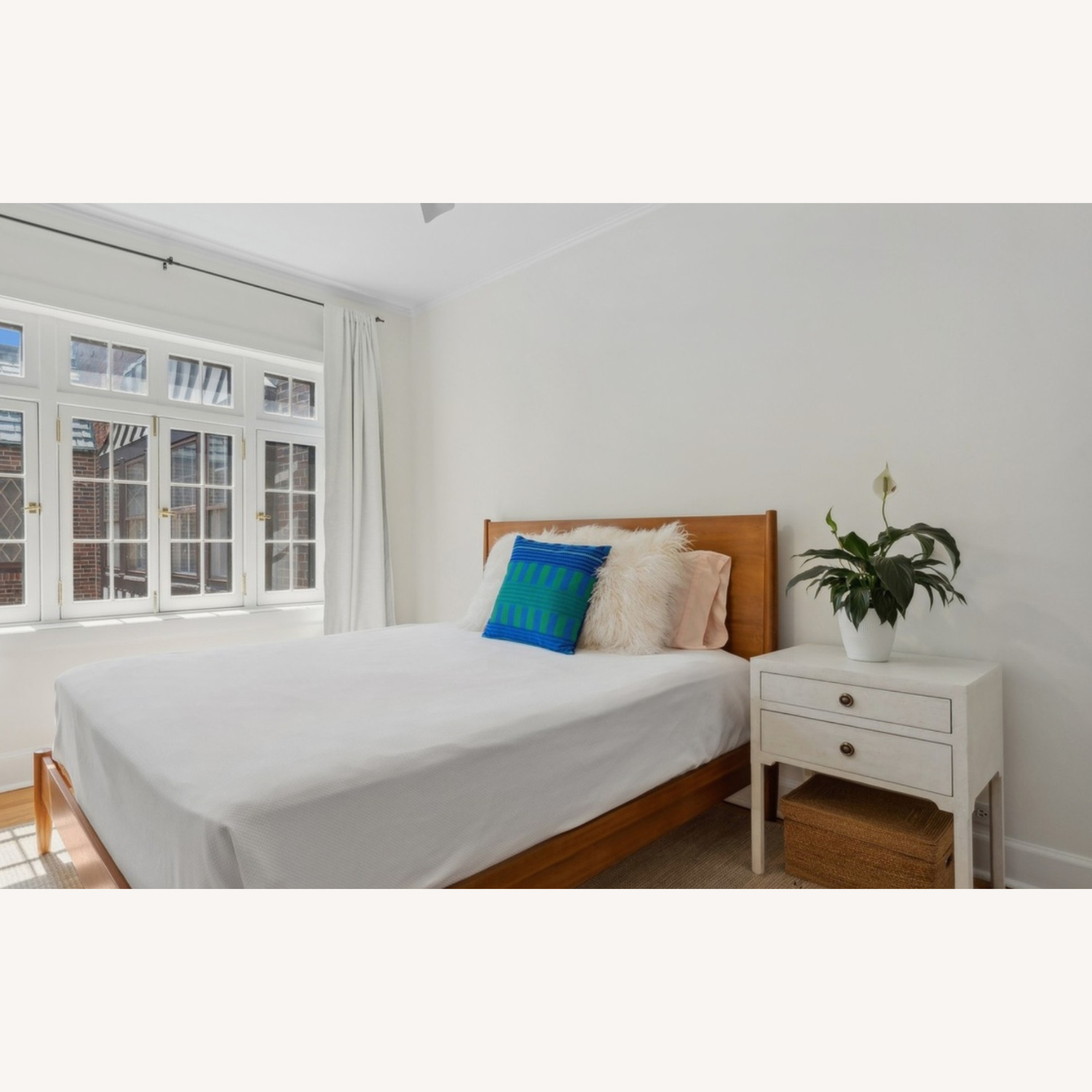 White/Grey Nightstand — 2 Drawer - image-1