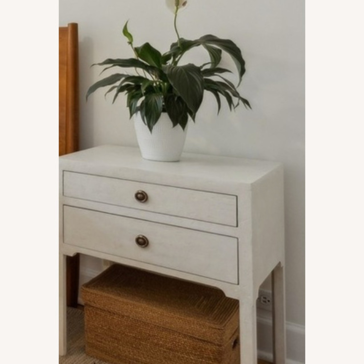 White/Grey Nightstand — 2 Drawer - image-3