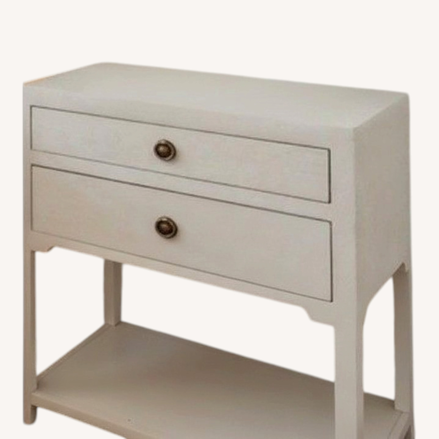 White/Grey Nightstand — 2 Drawer - image-0