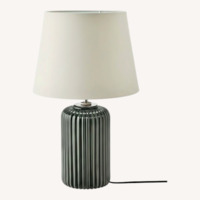 IKEA SNÖBYAR Gray-Turquoise Earthenware Table Lamp