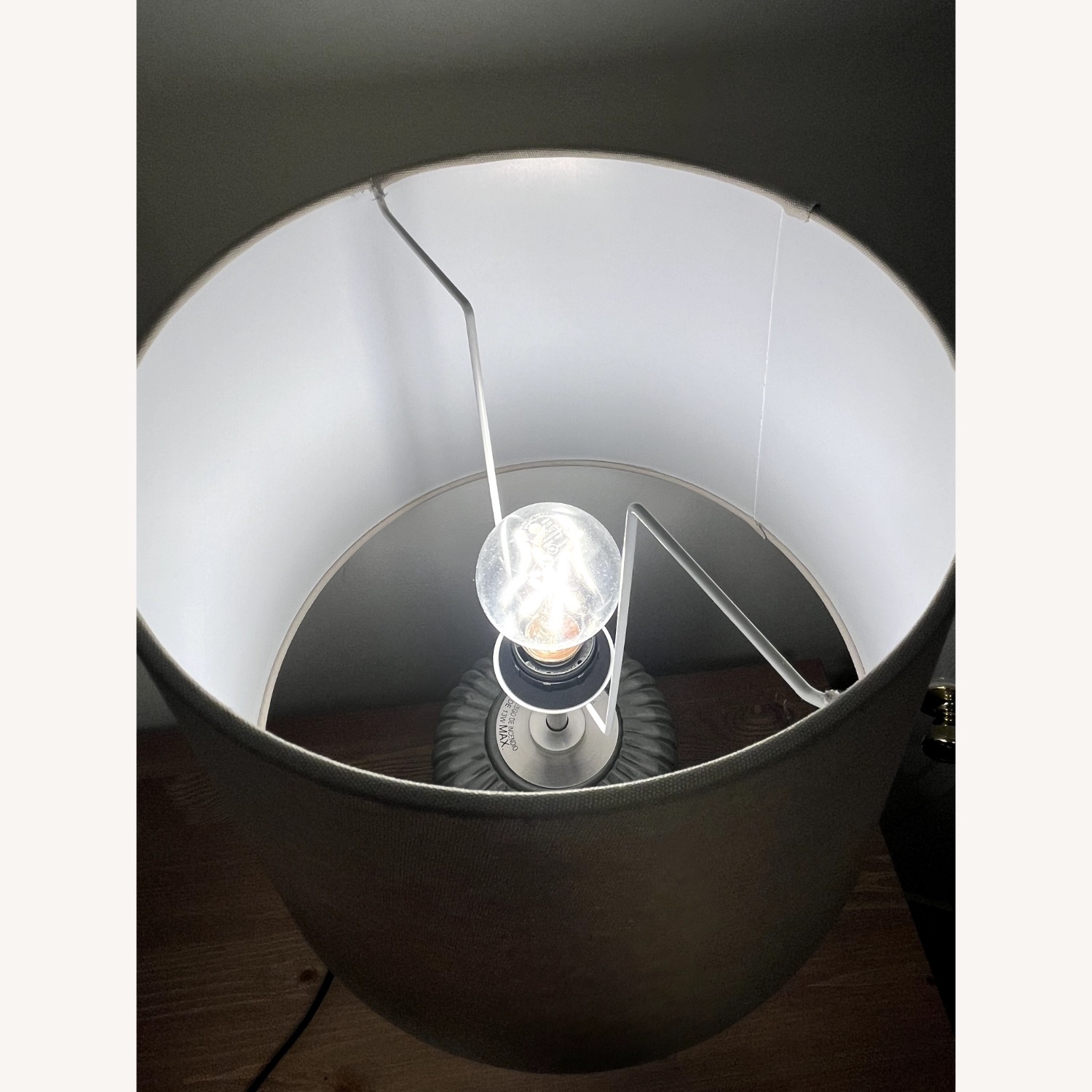 IKEA SNÖBYAR Gray-Turquoise Earthenware Table Lamp - image-4