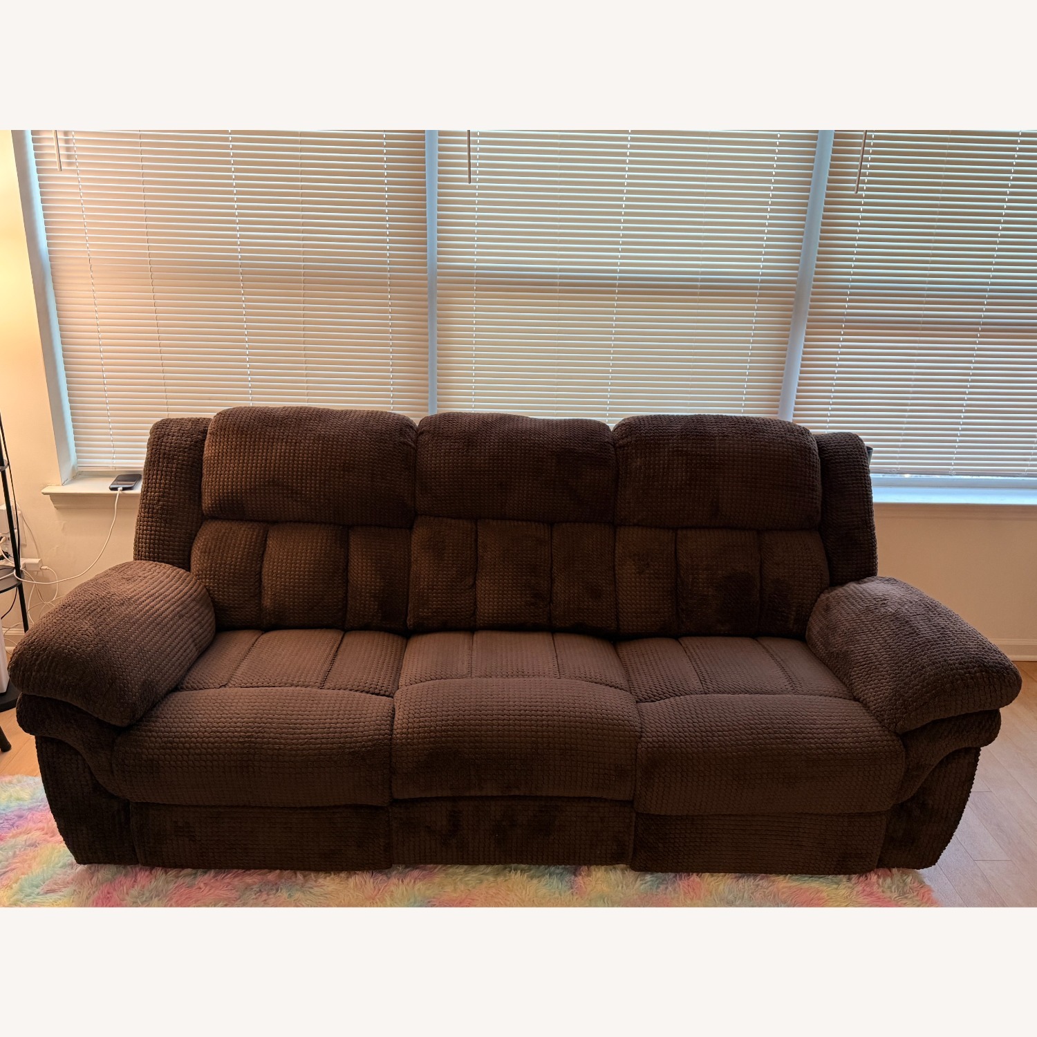 Bob's Discount Furniture Trevor Brown 91'' Manual Reclining Sofa - image-1
