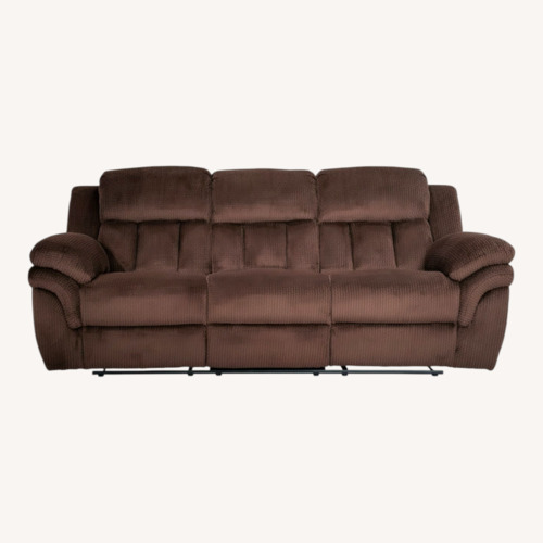 Used Bob's Discount Furniture Trevor Brown 91'' Manual Reclining Sofa for sale on AptDeco