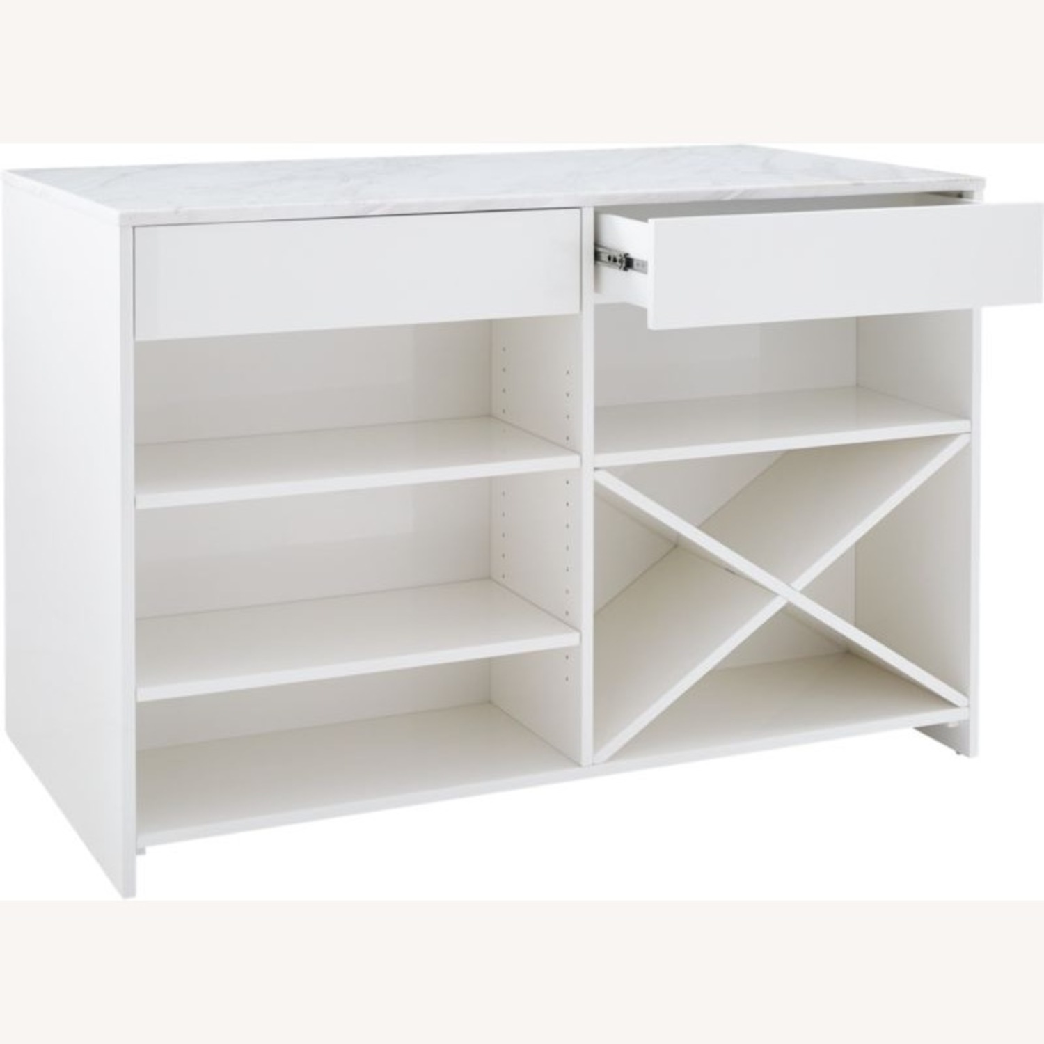 CB2 White Marble Kitchen Island - image-5