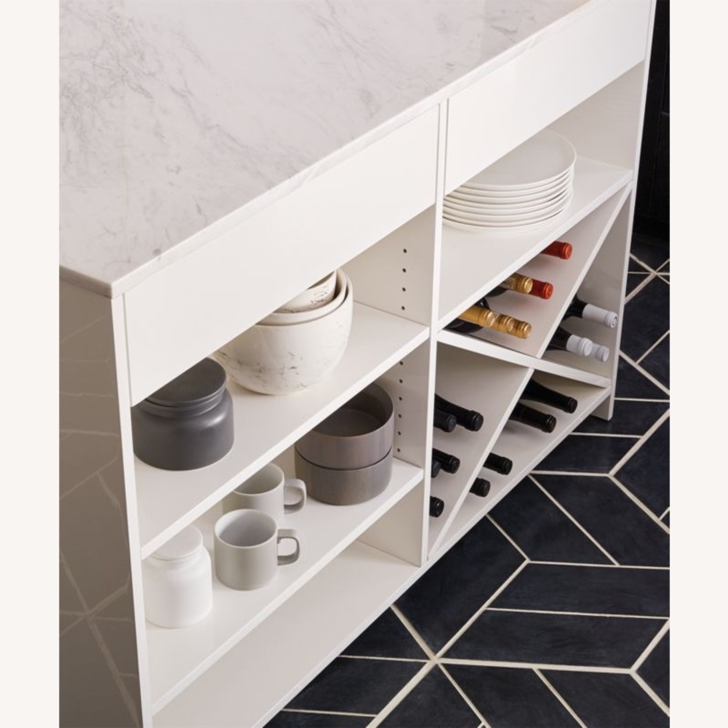 CB2 White Marble Kitchen Island - image-6