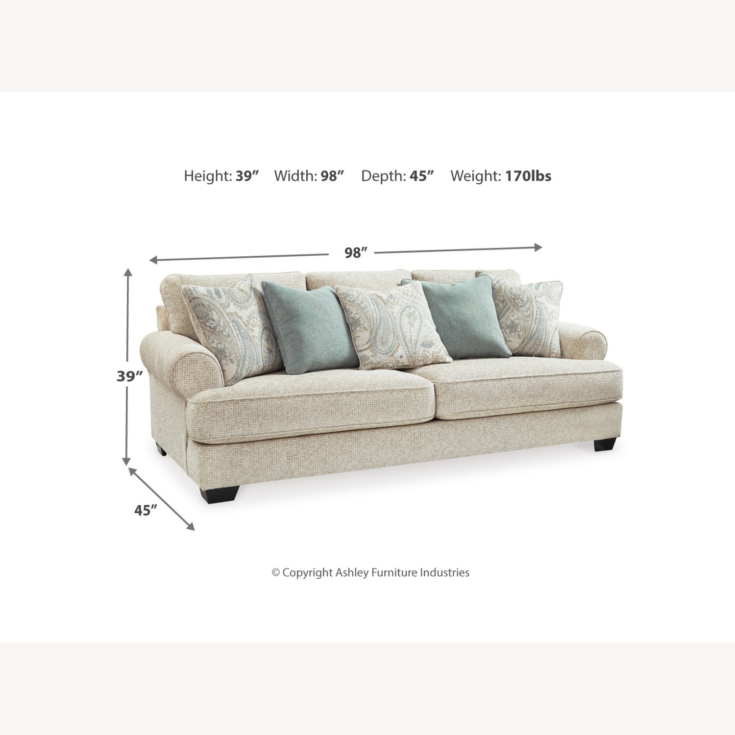 Ashley Furniture Monaghan Fabric Sofa - image-4