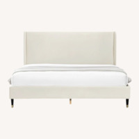 Rozitta Beige Velvet Queen Bed