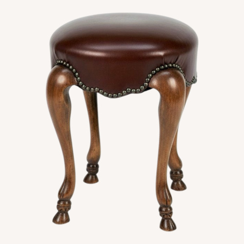 Used Minton-Spidell Ramsfoot Stool White Leather for sale on AptDeco