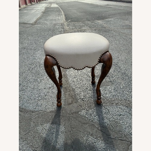 Used Minton-Spidell Ramsfoot Stool White Leather for sale on AptDeco