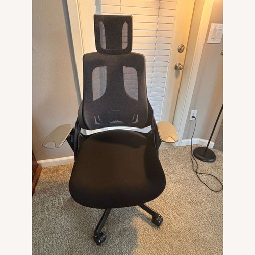 Used Dania Furniture Black Metal Office Chair for sale on AptDeco