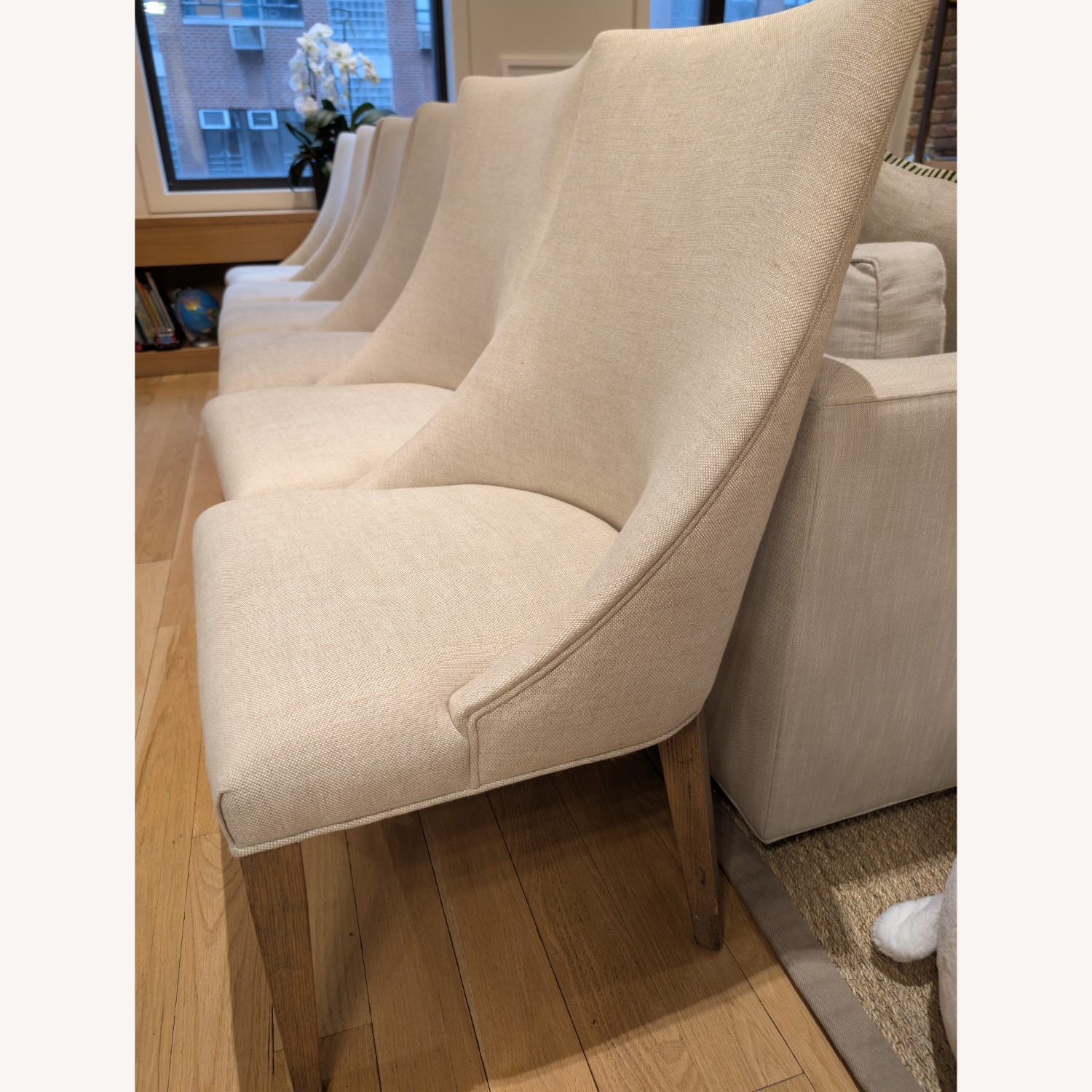 Restoration Hardware Ella Natural Linen Dining Chairs - image-3