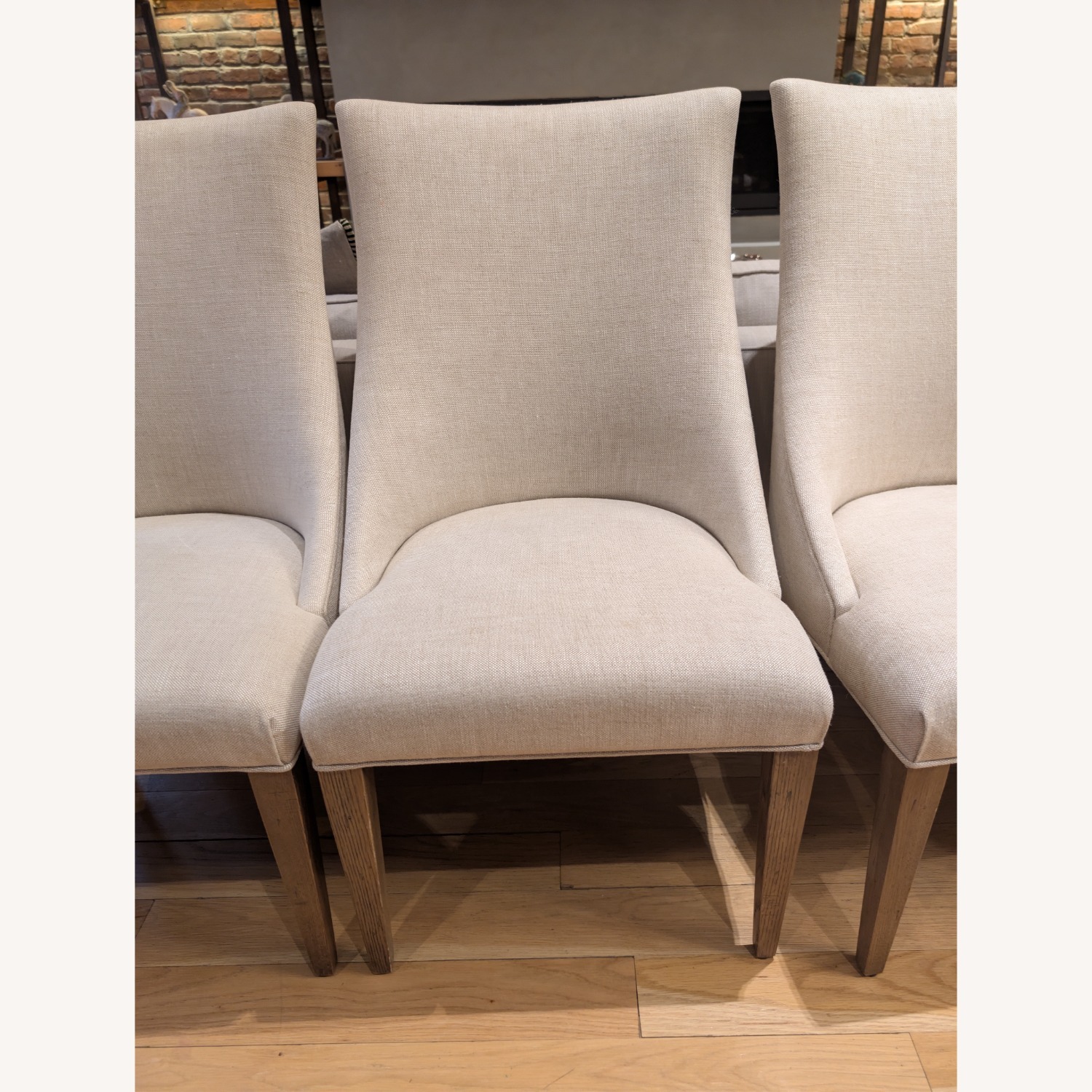 Restoration Hardware Ella Natural Linen Dining Chairs - image-1
