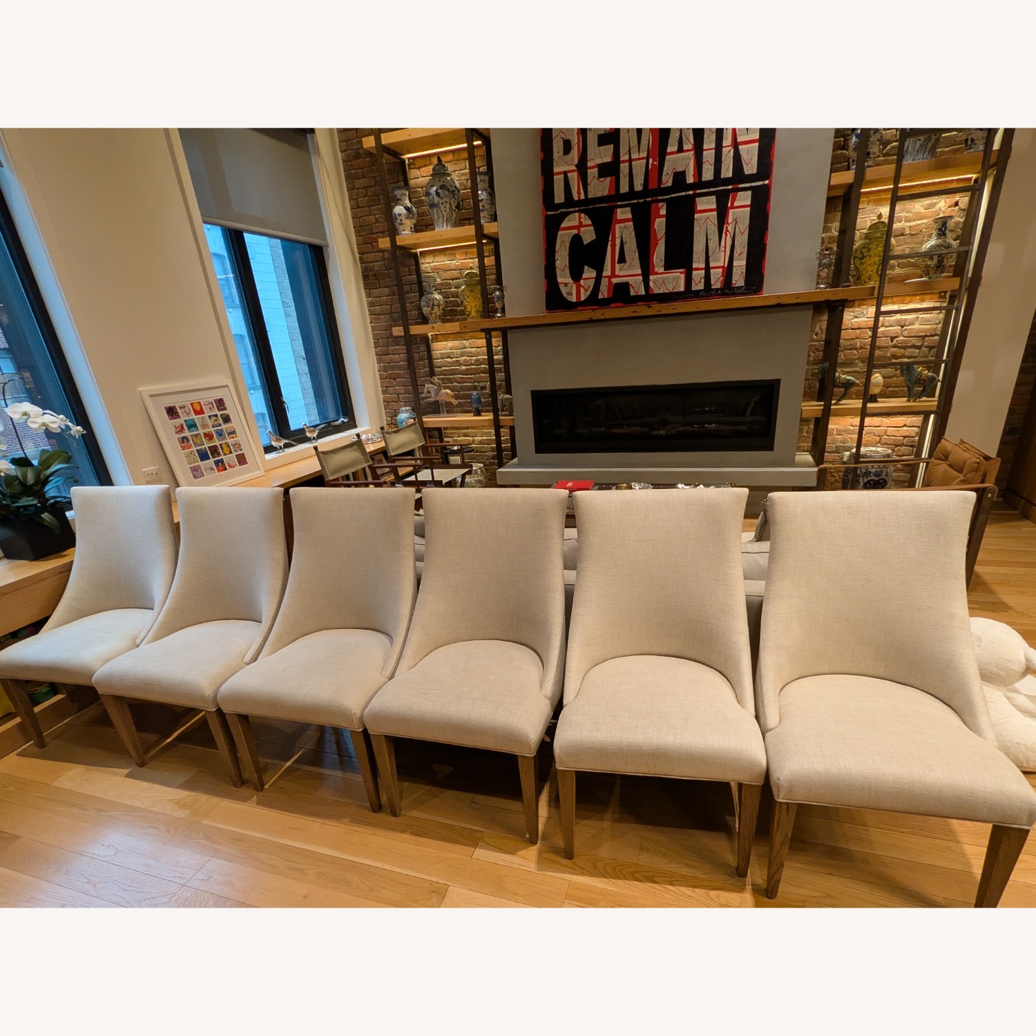 Restoration Hardware Ella Natural Linen Dining Chairs - image-2