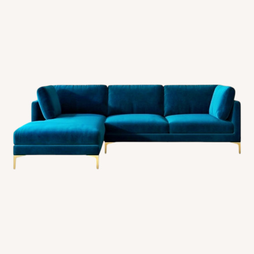 Used Castlery Adams Velvet 3+ Piece Sectional for sale on AptDeco