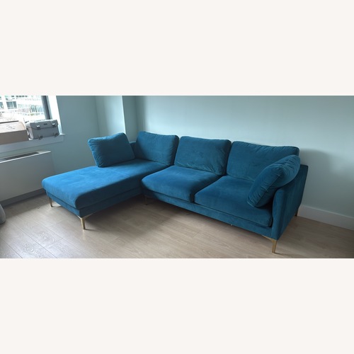 Used Castlery Adams Velvet 3+ Piece Sectional for sale on AptDeco